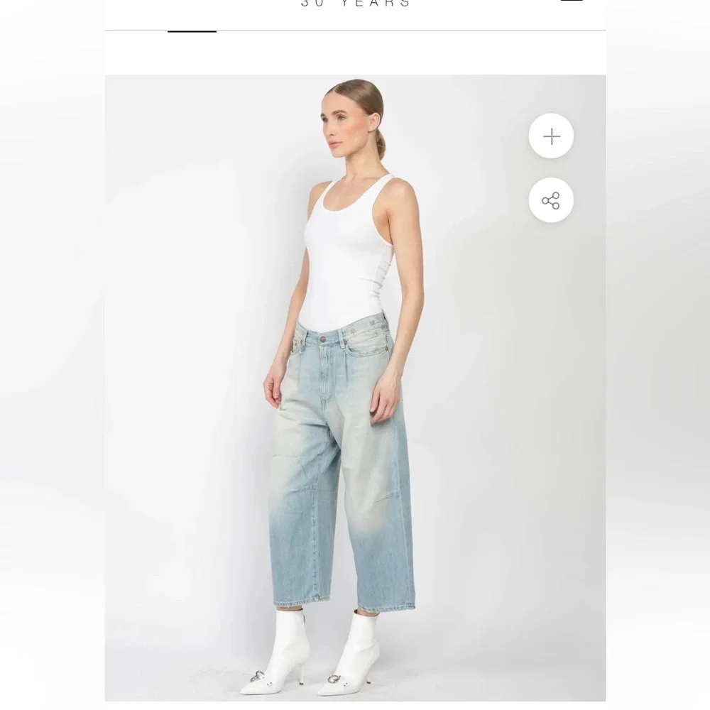 R13 cropped wide leg; multiple styling options 4 effortless cool. LIGHT wash - Picture 10 of 16